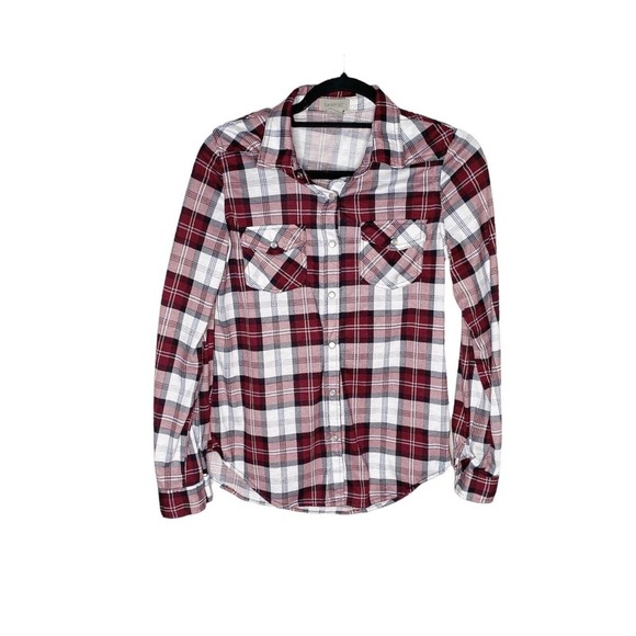 Passport Western Pearl Snap Plaid Button Up Shirt Womens Size M Red - Picture 1 of 6